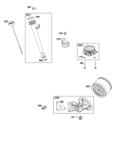 Lubrication Group Diagram and Parts List for 356777-0147-B5 200000 - 399999 Briggs and Stratton Engine
